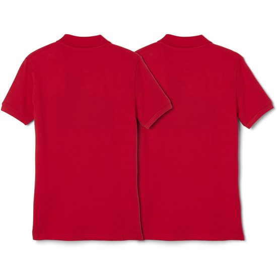 2in1 girls short sleeve pique polo-red back view