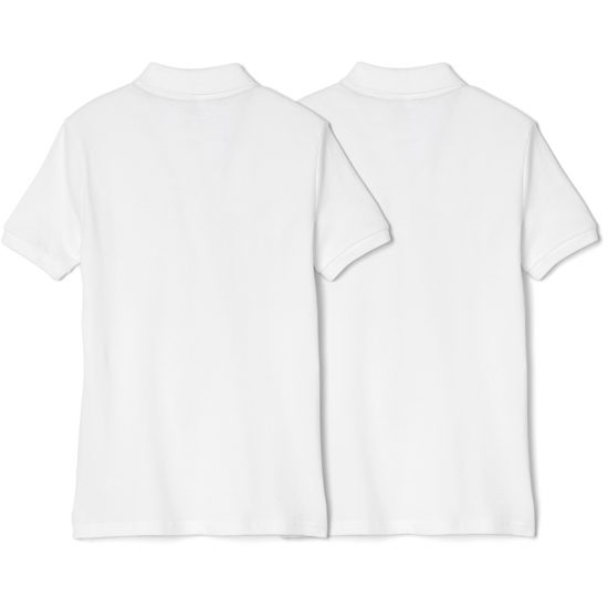 2in1 girls short sleeve pique polo-white-back view