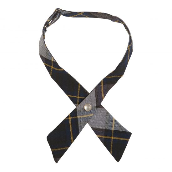 French Toast Adjustable Plaid Cross Tie Brown Gold