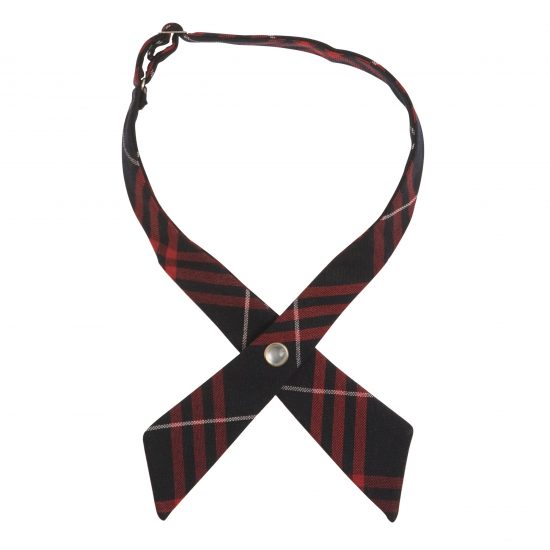 French Toast Adjustable Plaid Cross Tie Red Black