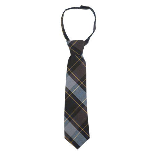 French Toast Adjustable Plaid Tie Brown and blue plaid