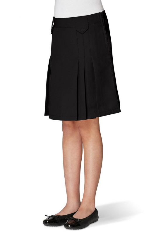 French ToastFront Pleated Skirt with Tabs Black